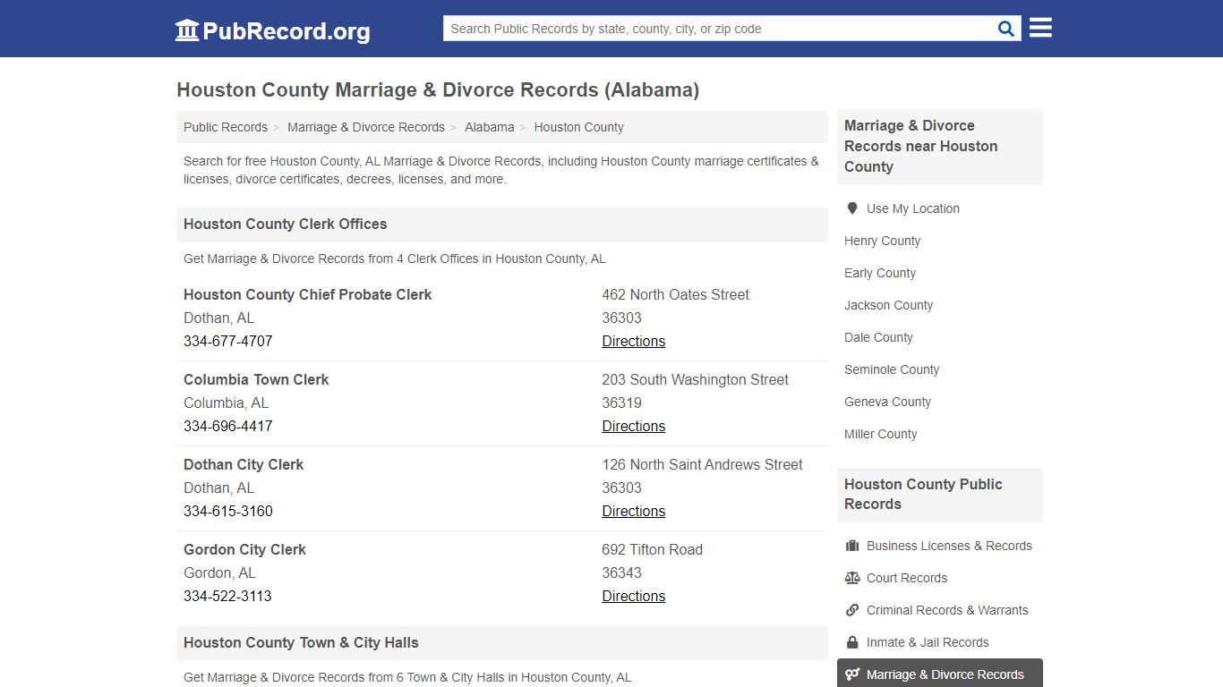 Houston County Marriage & Divorce Records (Alabama)